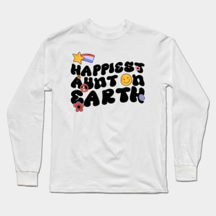 Funny Aunt Family Design - Happiest Aunt On Earth Long Sleeve T-Shirt